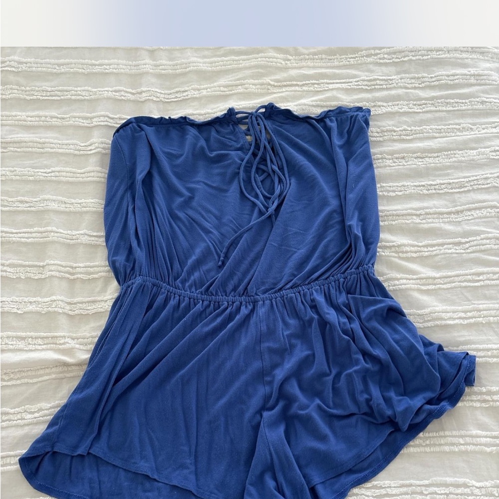 Blue Sleeveless Romper